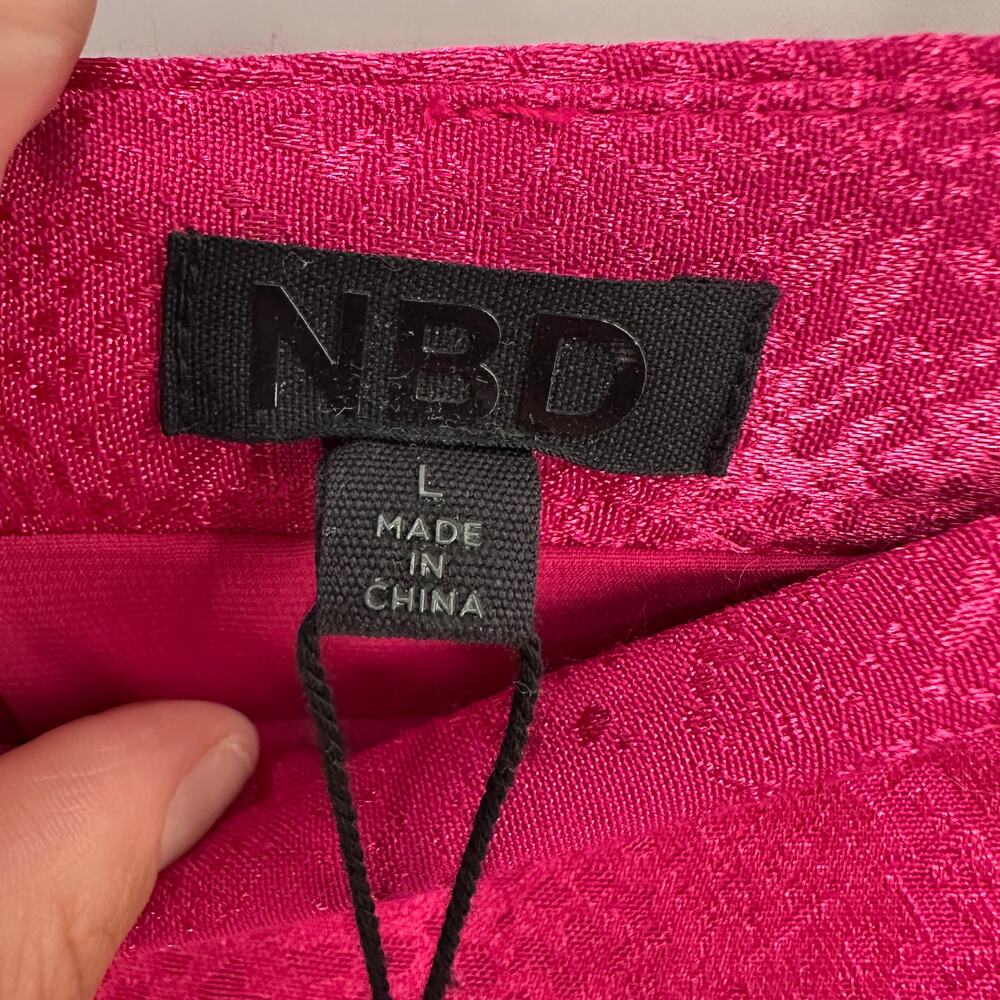 NBD NWT Revolve Terra Fuchsia Satin Snakeskin Mini Skirt // L - Picture 5 of 13